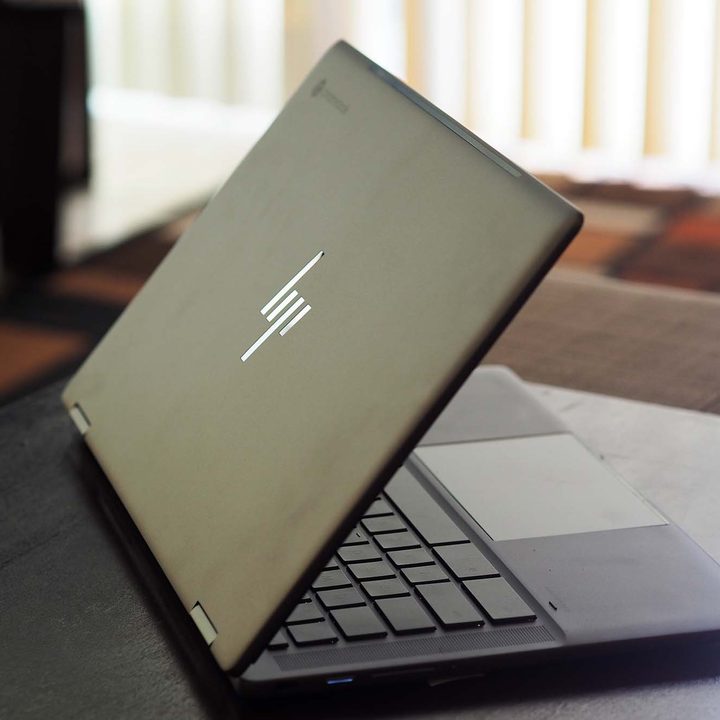 View of the backside of the HP Chromebook x360 14c.
