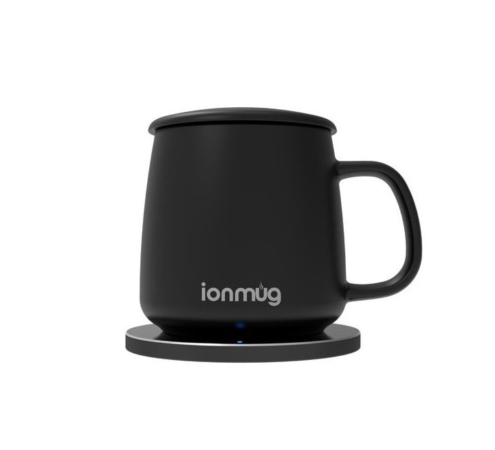 ionMug mug warmer and wireless charger for mobile phones.