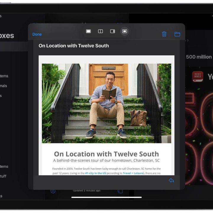 Center window in Mail in iPadOS 15.