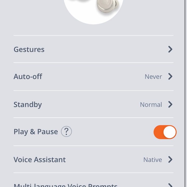 JBL Headphones app screenshot.