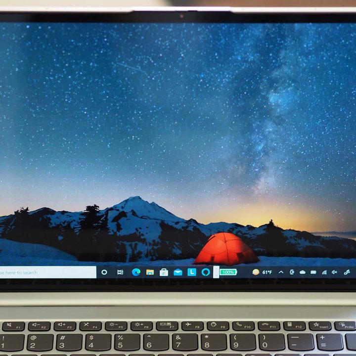 Closeup on the Lenovo ThinkBook 13x's display.