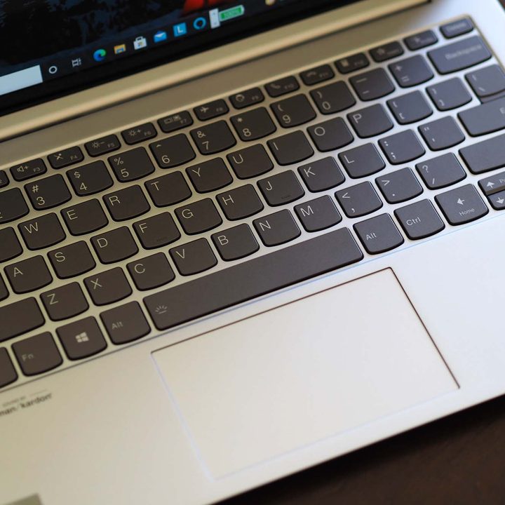 Image of the Lenovo ThinkBook 13x's keyboard & trackpad.