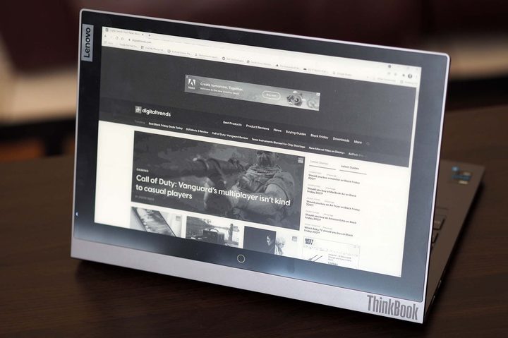 The e-ink display on the Lenovo ThinkBook Plus Gen 2.