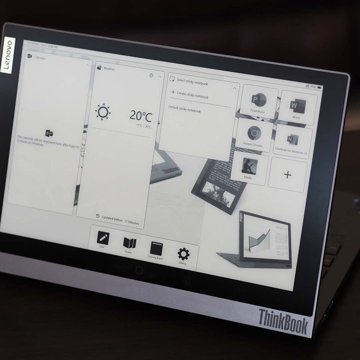 The Lenovo ThinkBook Plus Gen 2 in e-ink mode.