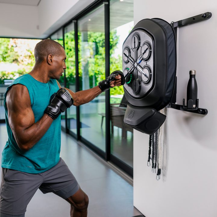 The Liteboxer can be mounted on a wall.