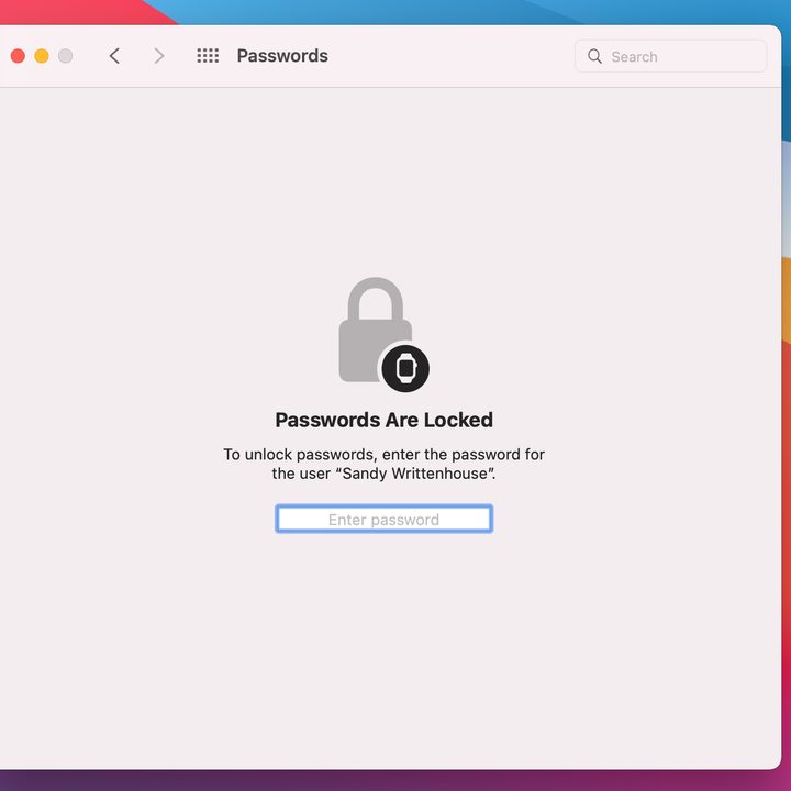 Passwords locked on Mac.
