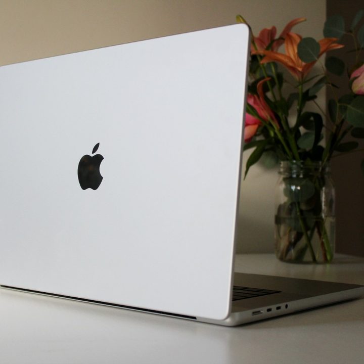 The back lid of the MacBook Pro.