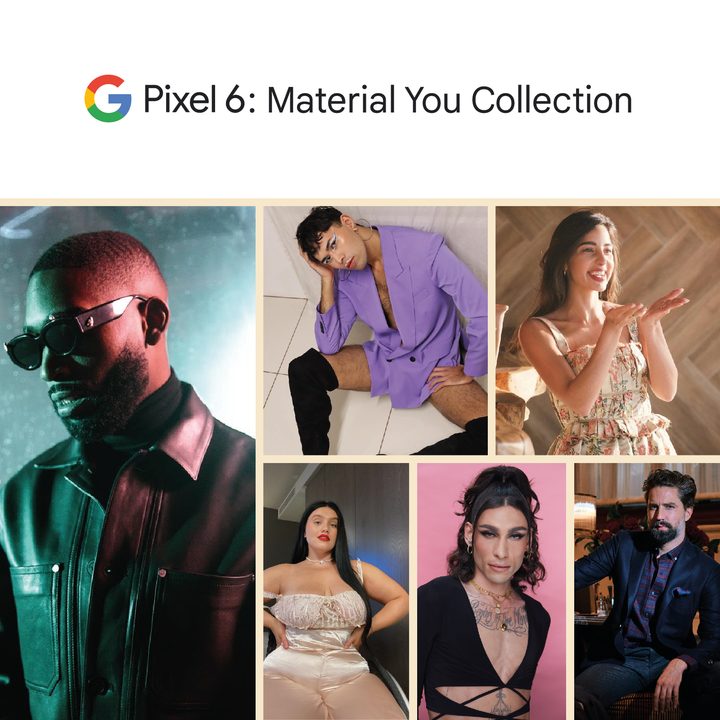 A promo for the Google Pixel 6 Material You Collection.