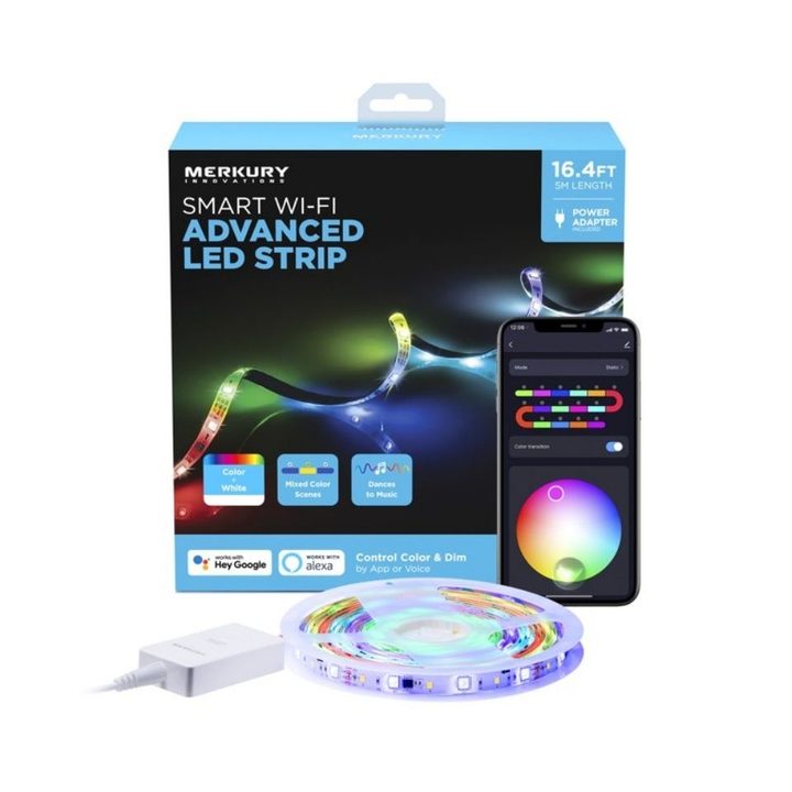 Merkury Innovations LED Strip Light on white background.