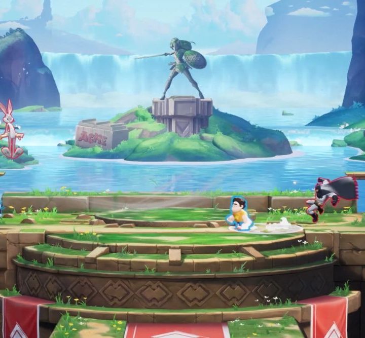 Characters fight in Thymiscara in MultiVersus.