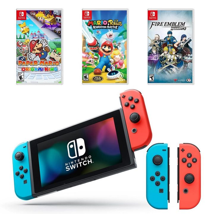 GameStop's Nintendo Switch Big Hits Collection System Bundle. with three games.