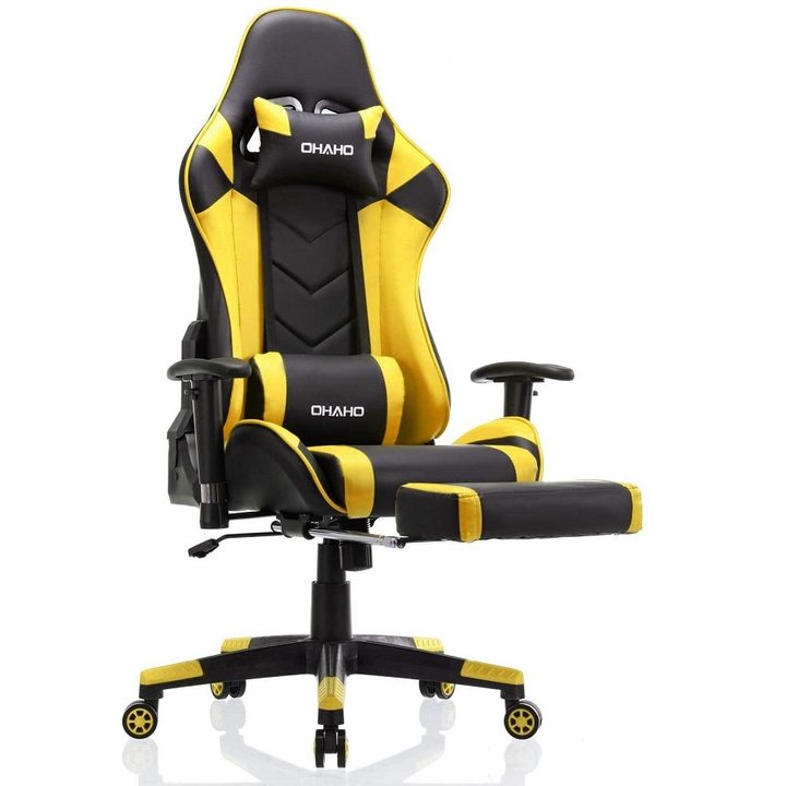 The OHAHO gaming chair in black and yellow.