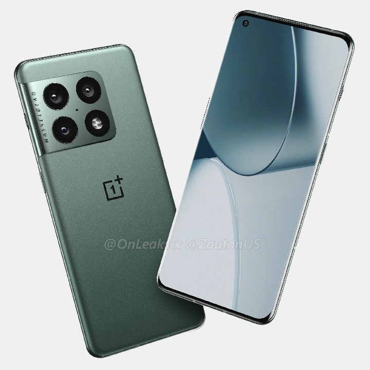 OnePlus 10 Pro back in green and display.