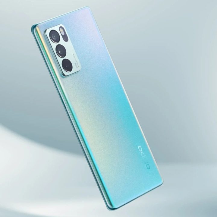 An rendering of an Oppo Reno 6 Pro phone.