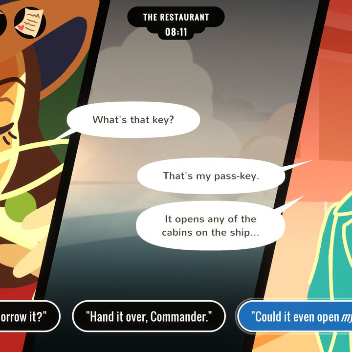 Two characters talk in Overboard.