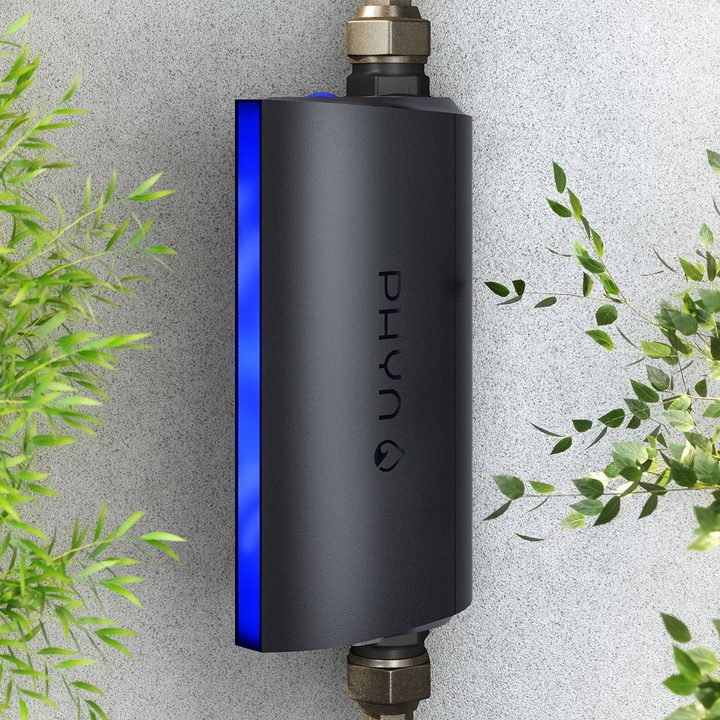 Phyn smart water assistant installed outside home.