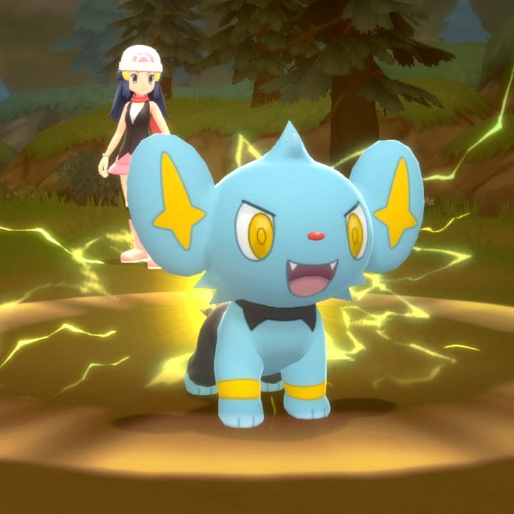 Luxio uses an electric attack in Pokemon Brilliant Diamond and Shining Pearl.