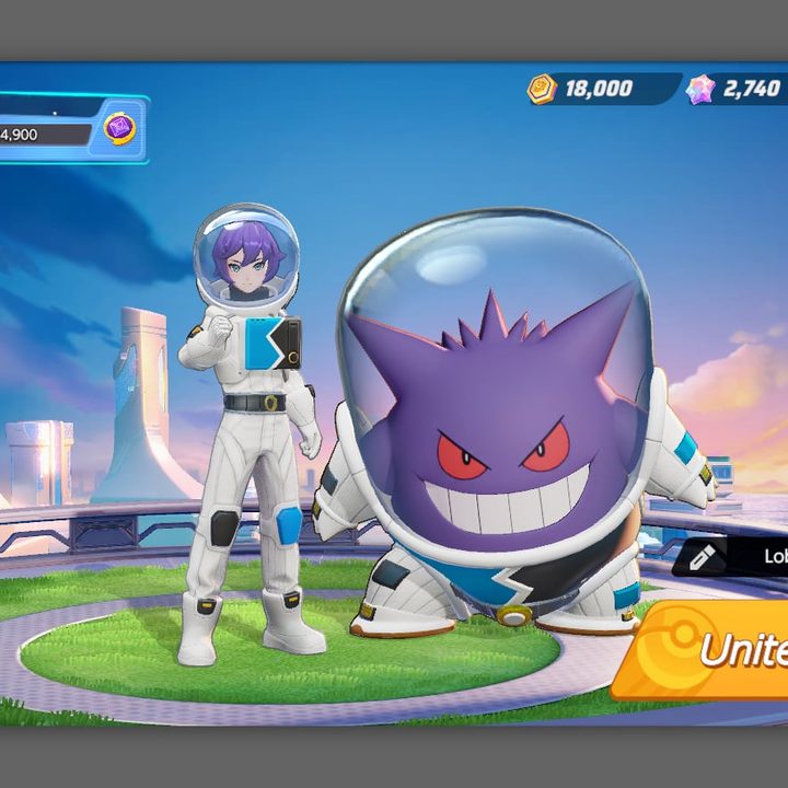 Pokemon Unite home screen.