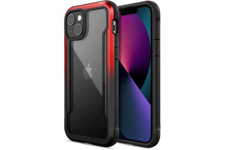 Raptic Shield Case in Red and black for the iPhone 13.