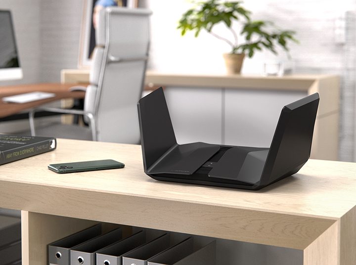 Netgear's Nighthawk router uses a futuristic design.