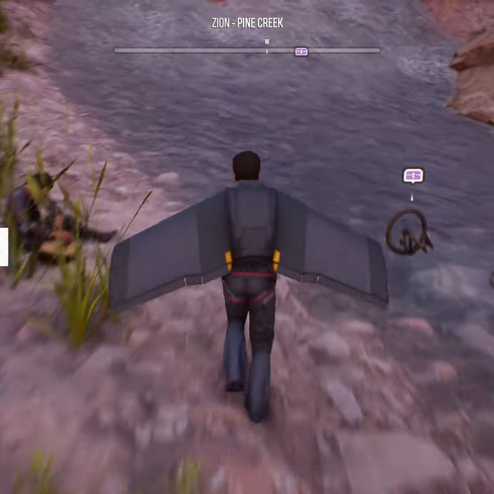 Approaching a broken bike in a river.