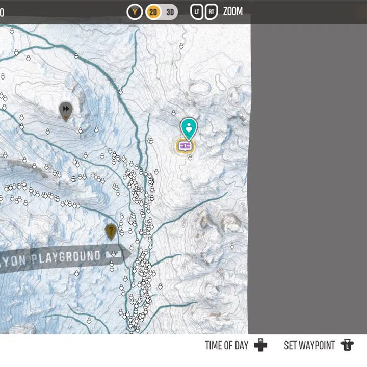 Riders Republic map showing a snowy region.