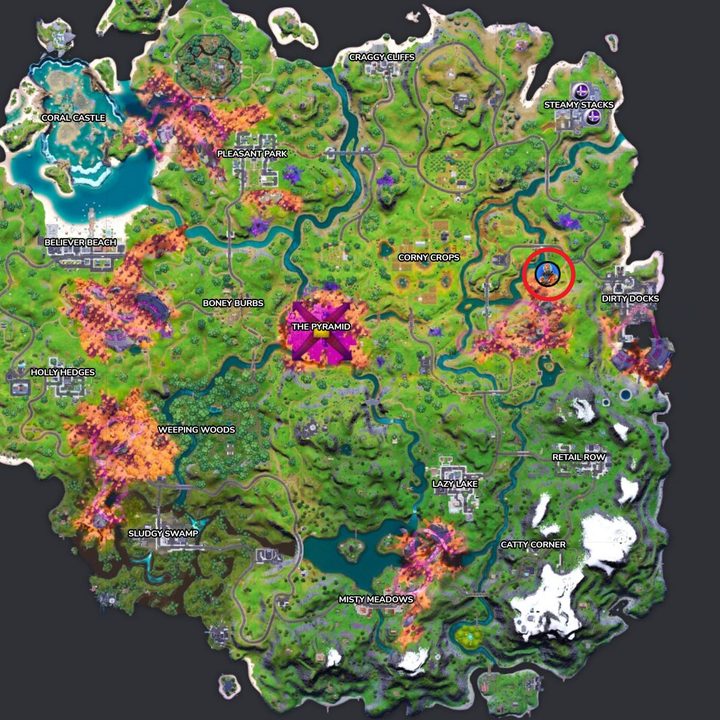 Map of Rust Lord in Fortnite.
