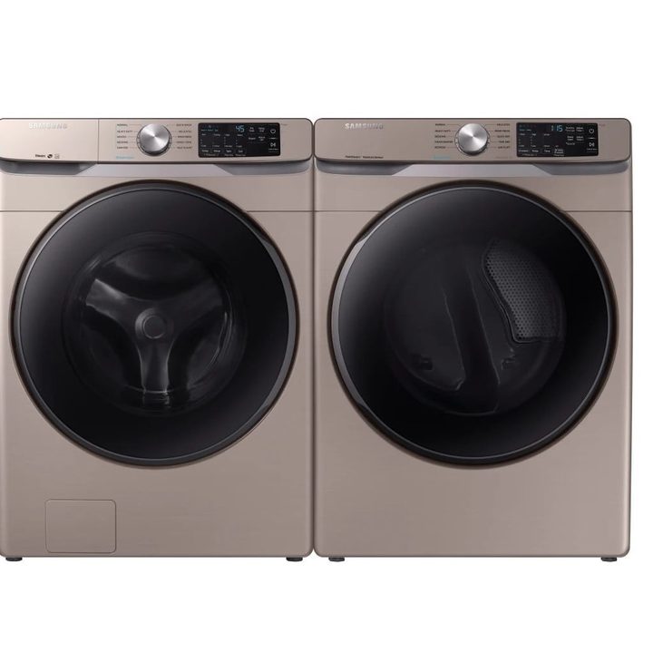 Samsung SBS Washer and Dryer Set in Champagne.