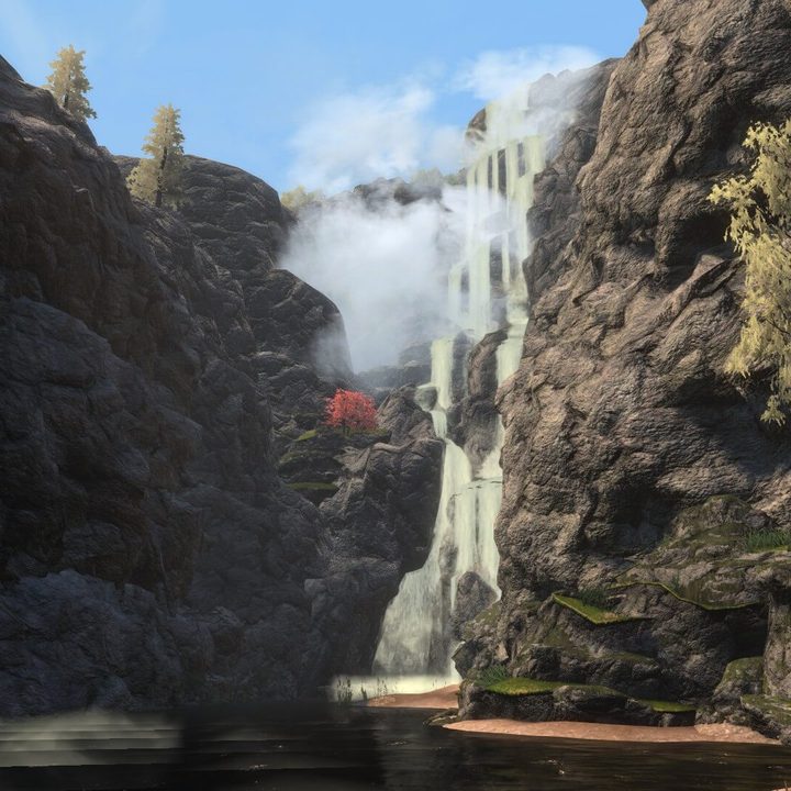 A waterfall in Skyblivion.