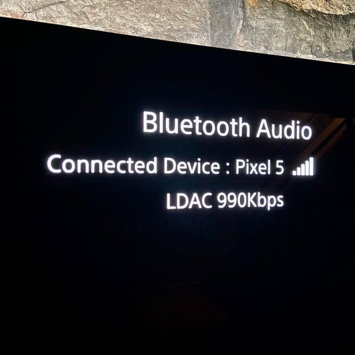 Sony HT-A5000 on-screen display.