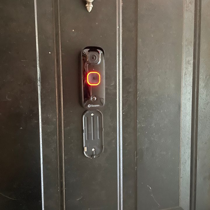 The SwannBuddy glows red when recording.