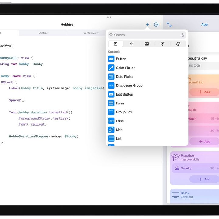 Swift Playgrounds 4 on iPad.
