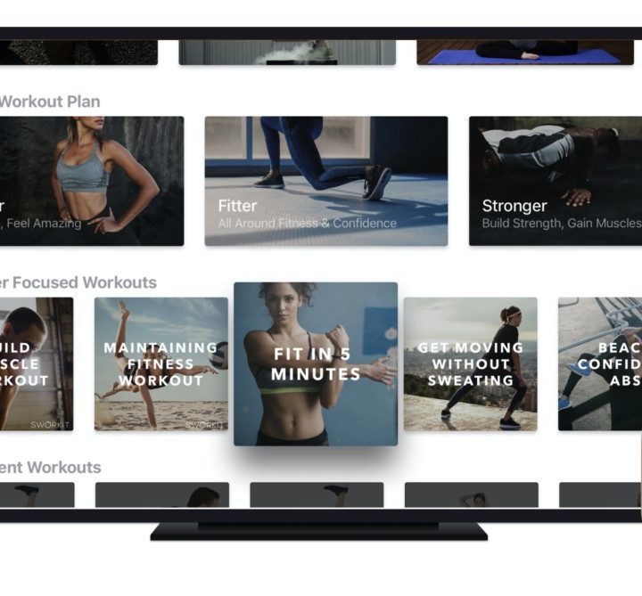 Sworkit app on TV.