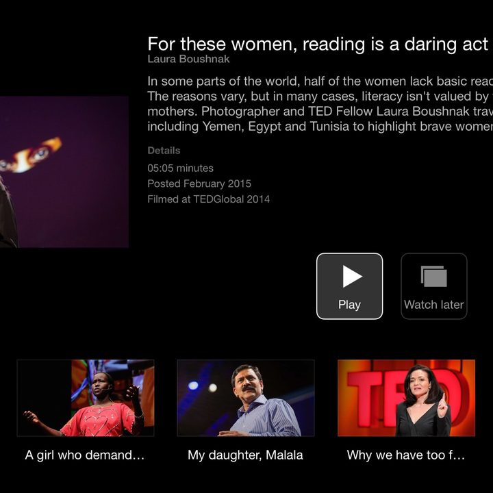 TED app on Apple TV.