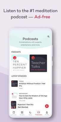 Screenshot of Ten Percent Happier on Google Android