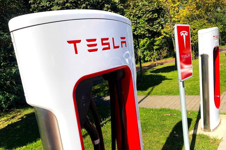 A Tesla Supercharger.