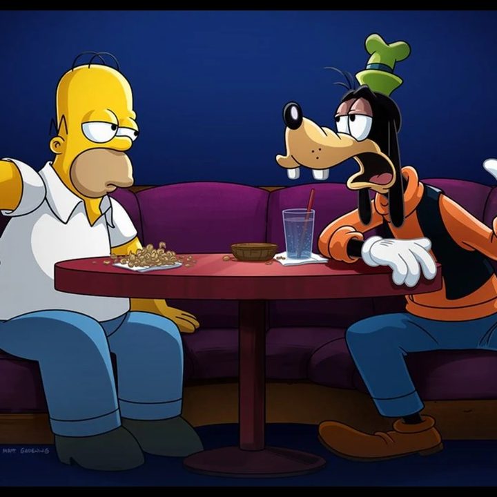 Homer and Goofy in The Simpsons in Plusaversary.
