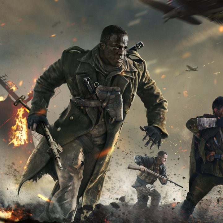 Soldiers running in Call of Duty: Vanguard promo.