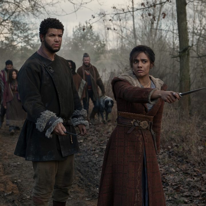 Marcus Rutherford and Madeleine Madden in a scene from The Wheel of Time series.