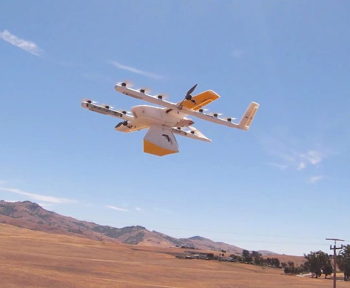 The drone used by Wing's delivery service.