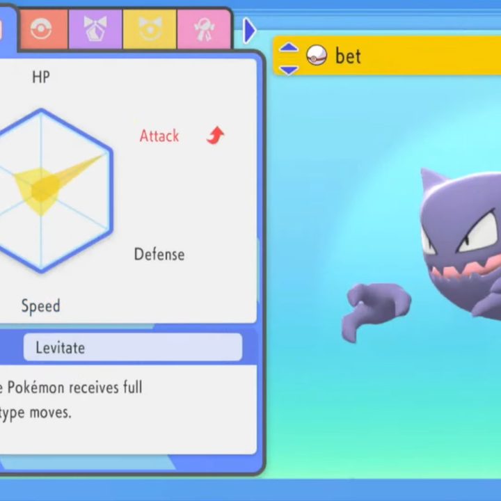 Looking at a Haunter's stats.