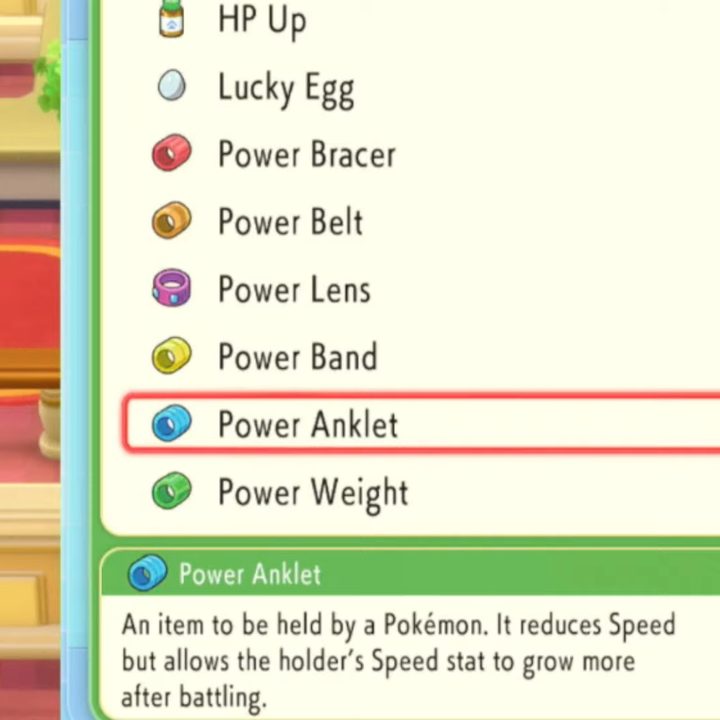 Buying a power anklet.