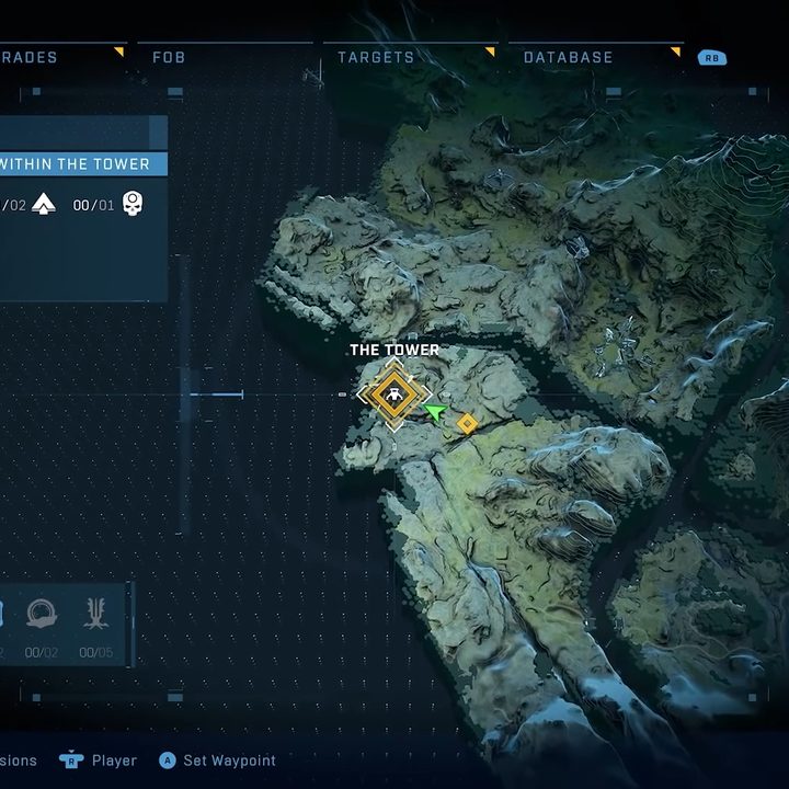 The Tower highlighted on tthe map.
