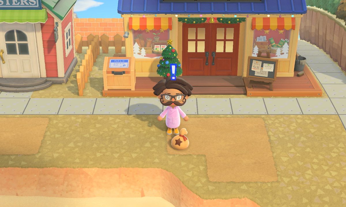 Standing next to bells in Animal Crossing: New Horizons.