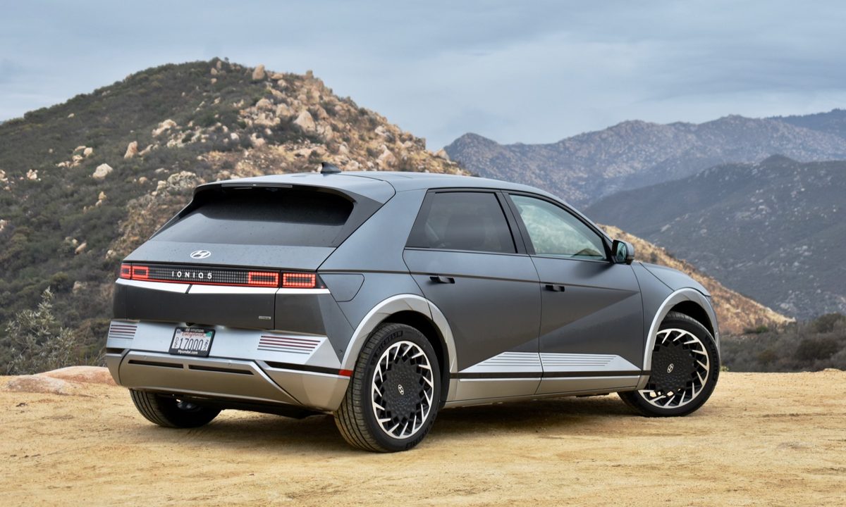 2022 Hyundai Ioniq 5 rear three quarter view.
