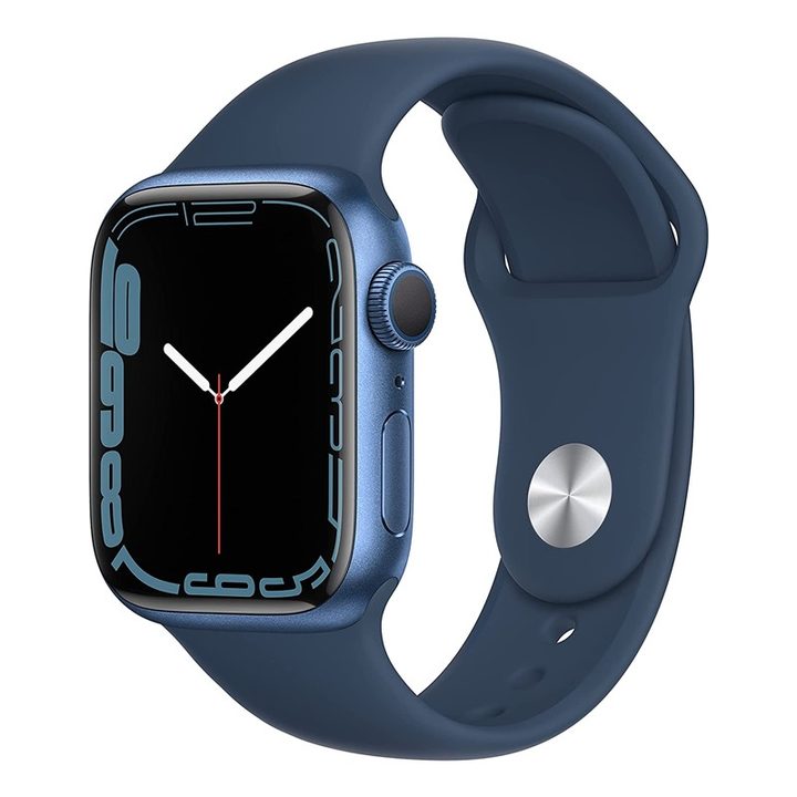 Apple Watch Series 7 GPS, 41mm Blue Aluminum Case with Abyss Blue Sport Band - Regular