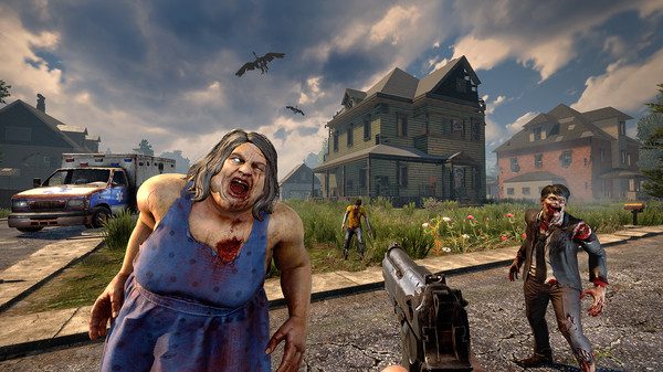 A large zombie woman attacking.