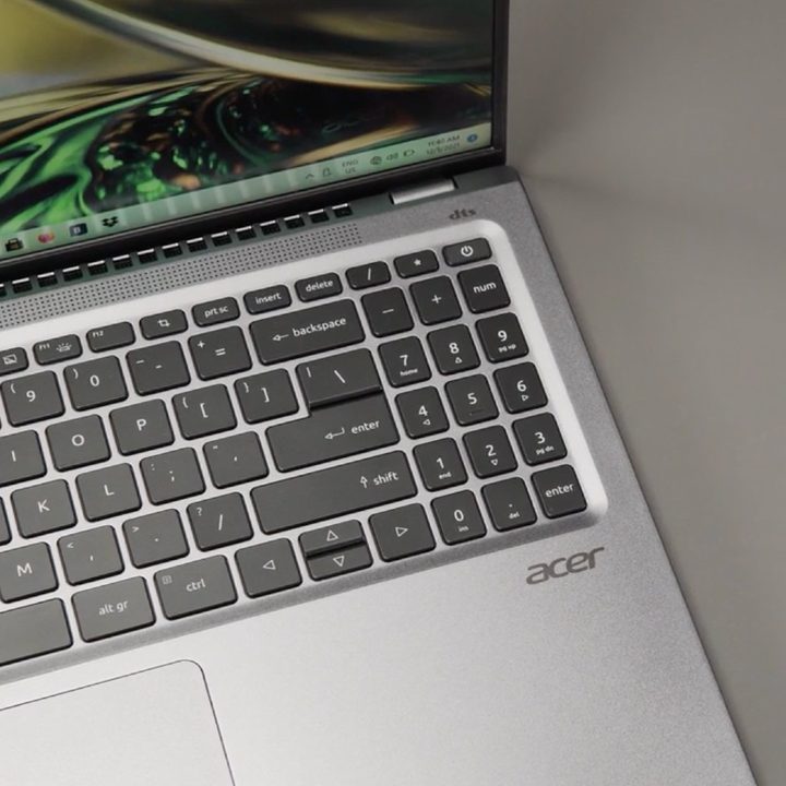 Acer Swift X 2022 top down view.