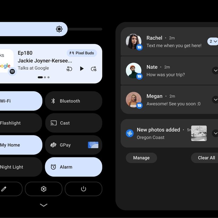 Android 12L Notification Center.