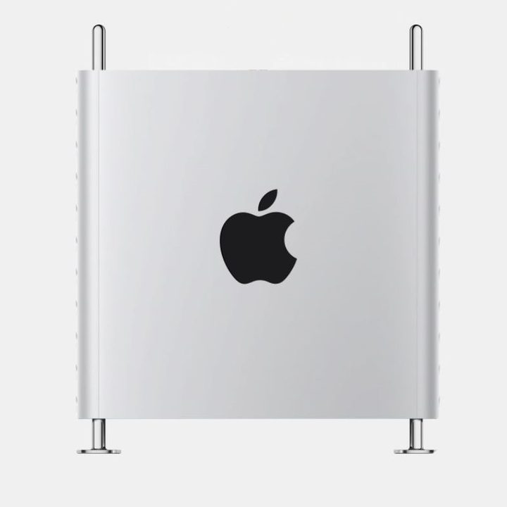 Apple Mac Pro over a light background.